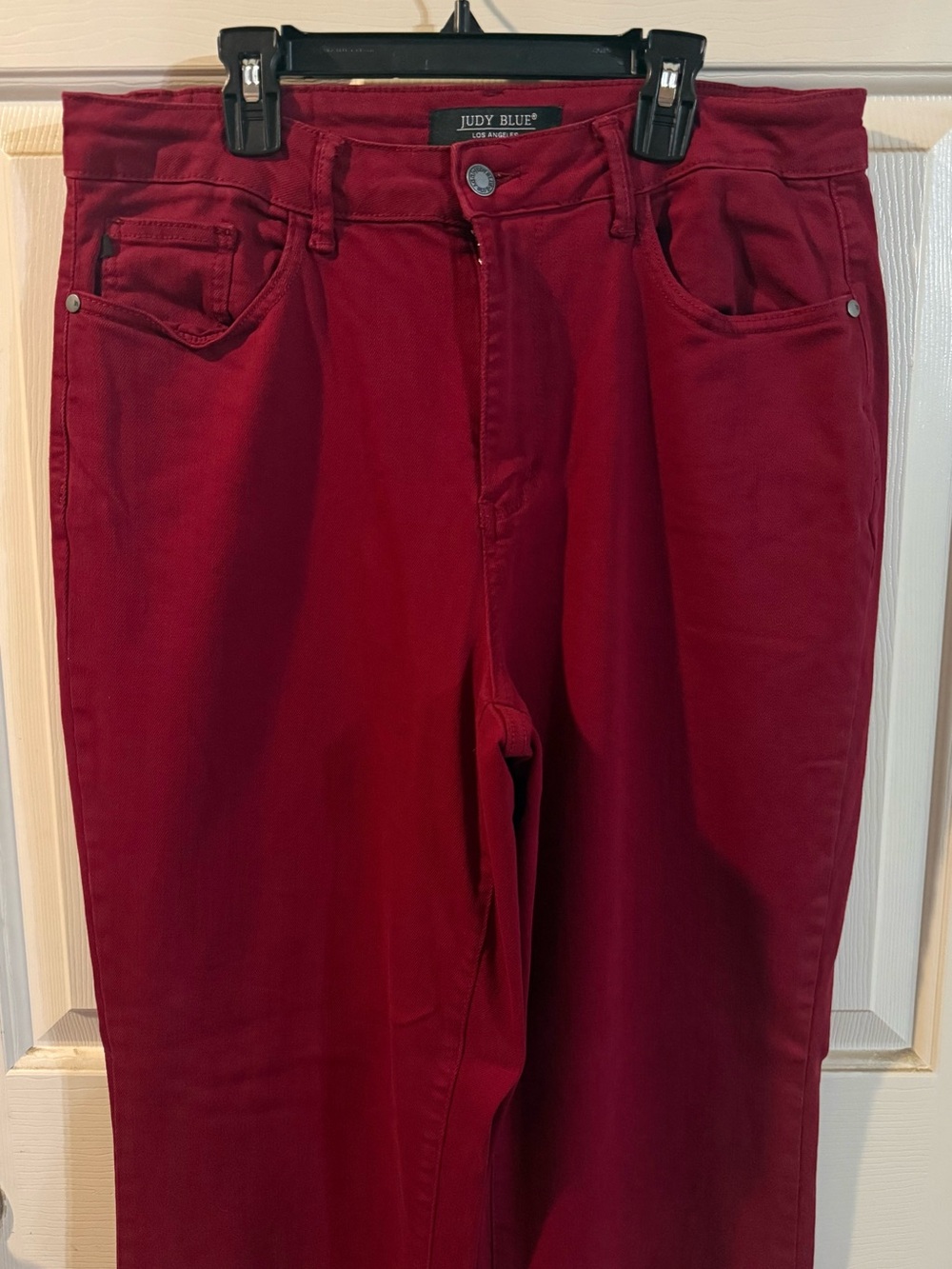 Judy Blue Women's Deep Red Straight Leg Jeans